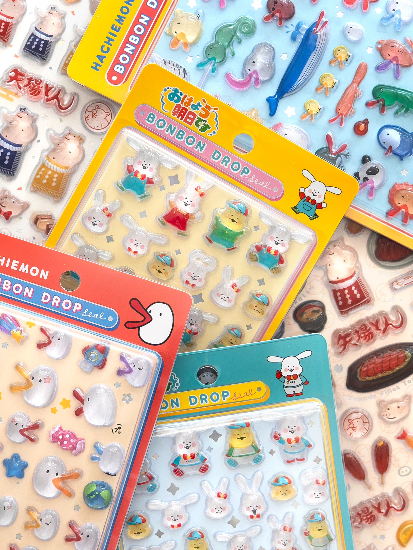 ハチエモン・矢場とん・おはよう朝日ですのボンボンドロップシールの商品写真