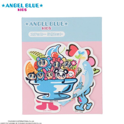 エンジェルブルーキッズのパフェ風デザイン入りステッカー5枚組セット