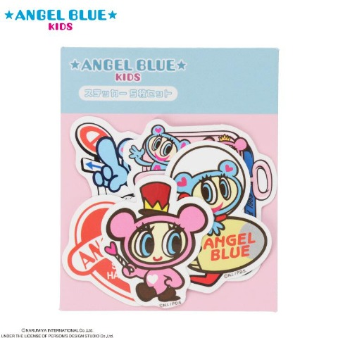エンジェルブルーキッズの乗り物デザイン入りステッカー5枚組セット
