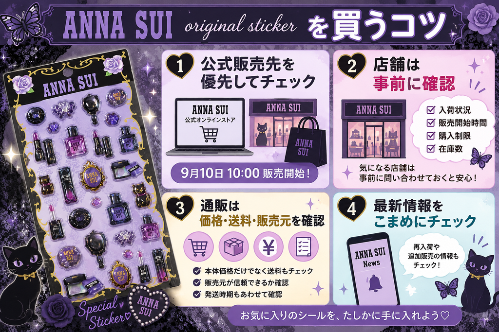 ANNA SUI original stickerを買うコツと公式販売先・通販・再入荷情報のチェックポイント