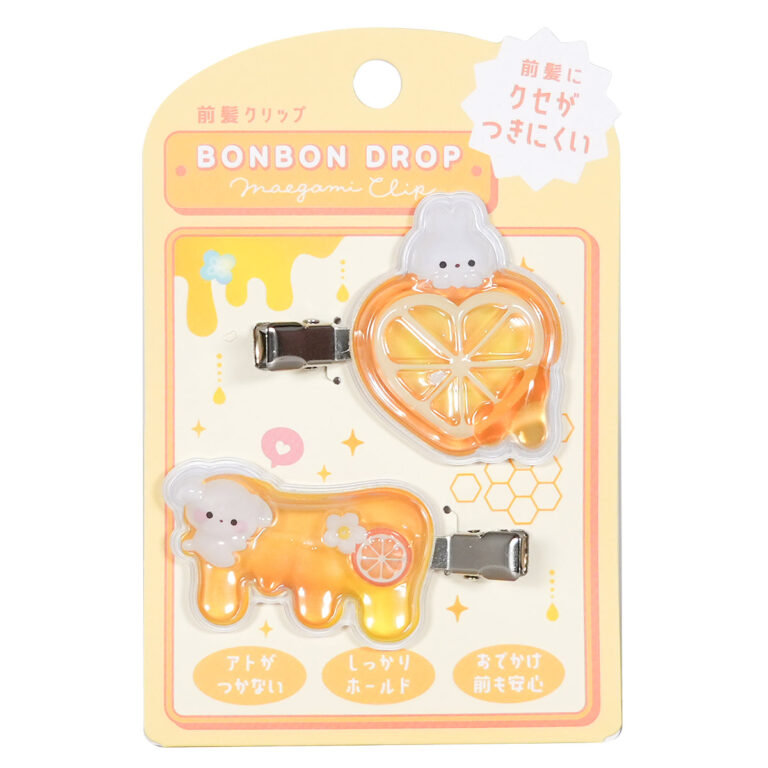 ボンボンドロップ前髪クリップ はちみつ 品番06219