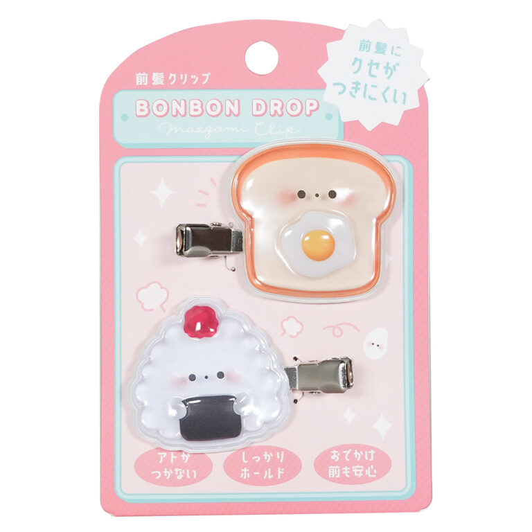 ボンボンドロップ前髪クリップ ぱんとおにぎり 品番06220