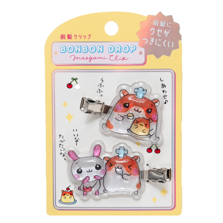 ボンボンドロップ前髪クリップ ハムちゃんプリン 品番16008