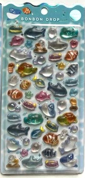 ボンボンドロップシール なみなみシリーズ 海のいきものの画像