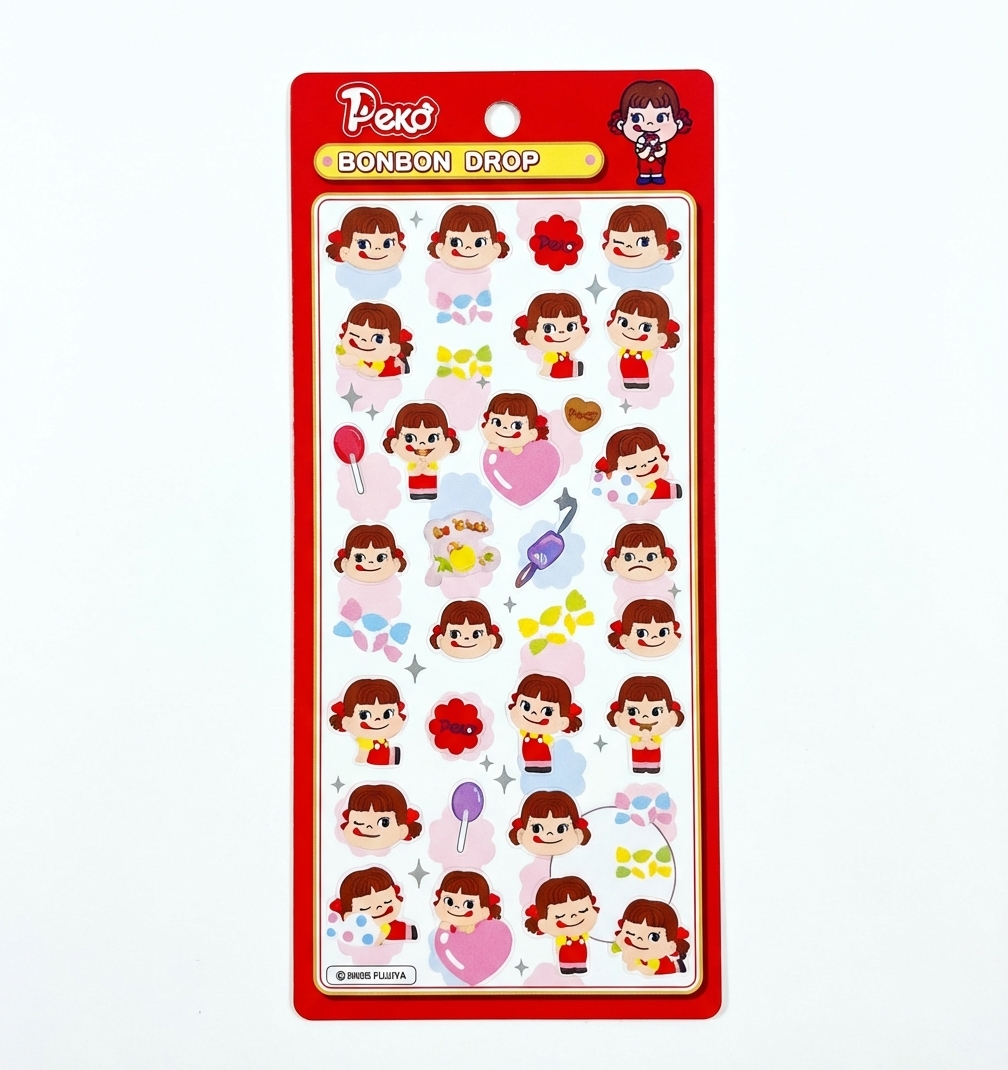 新作ボンボンドロップシール ペコちゃん ミルキー デザイン画像