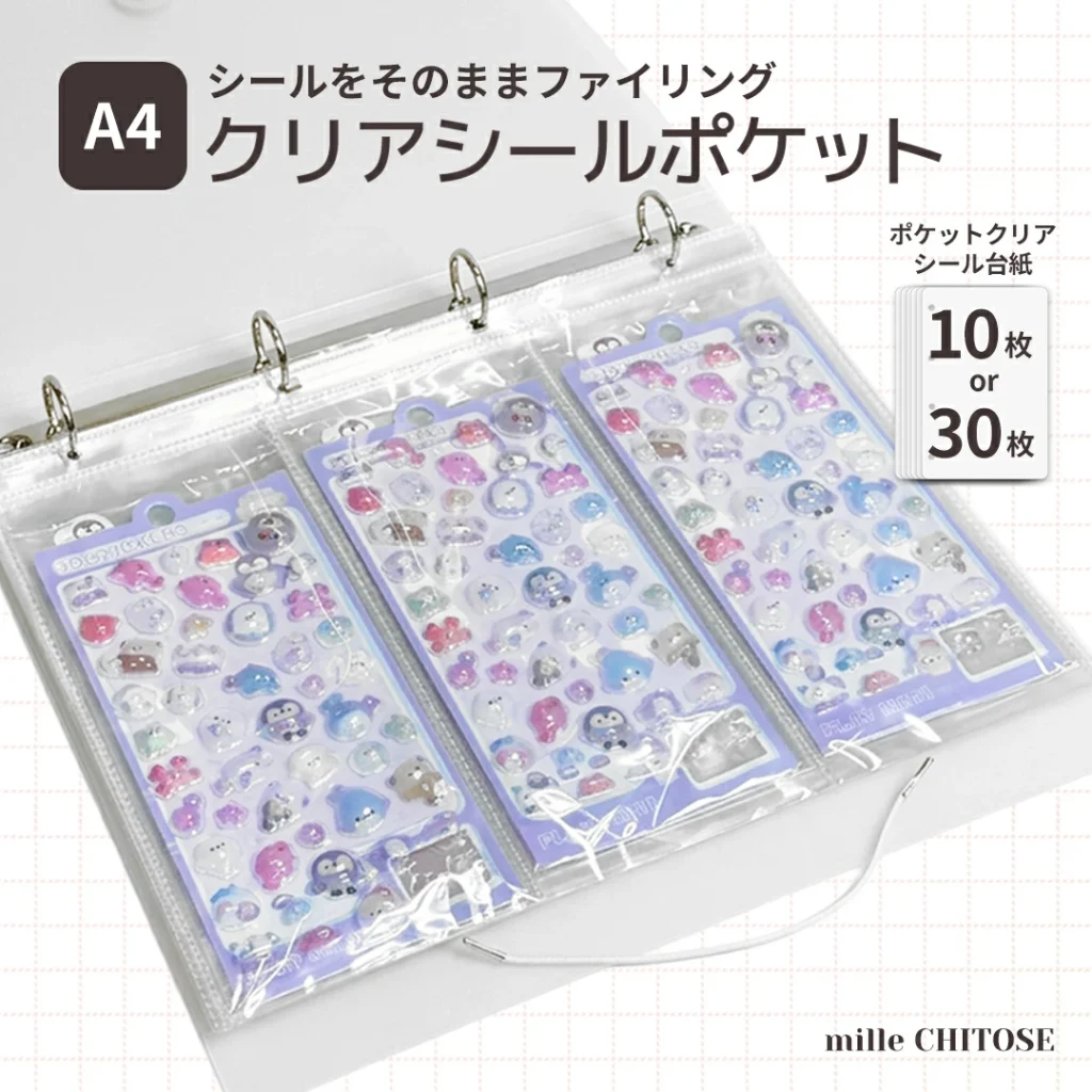 クリア収納ポケット ファイル付きセット