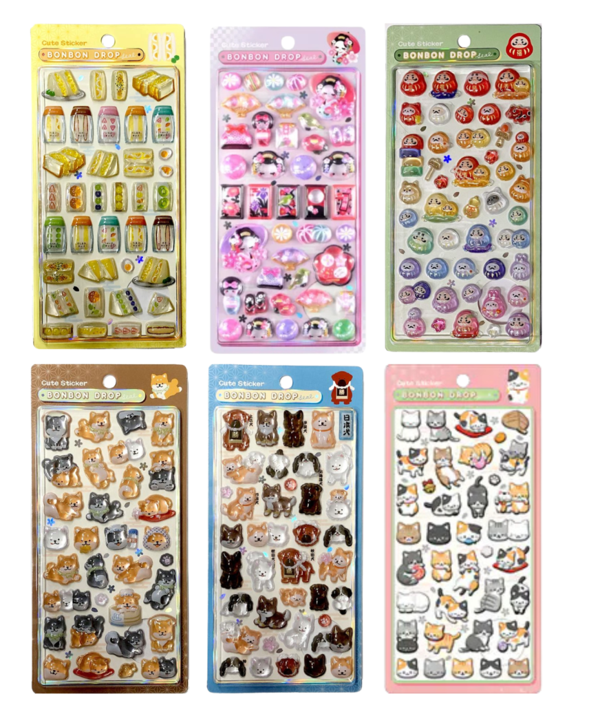 ボンボンドロップシール和柄6種