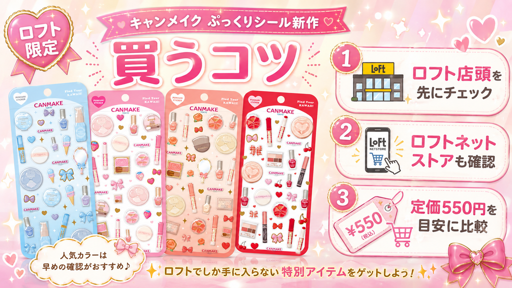 キャンメイク ぷっくりシール新作を買うコツとロフトでの購入方法