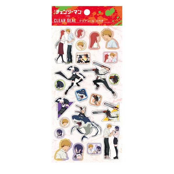 劇場版チェンソーマン レゼ篇のキャラクターペアがデザインされたダイカットのクリアシールの商品画像