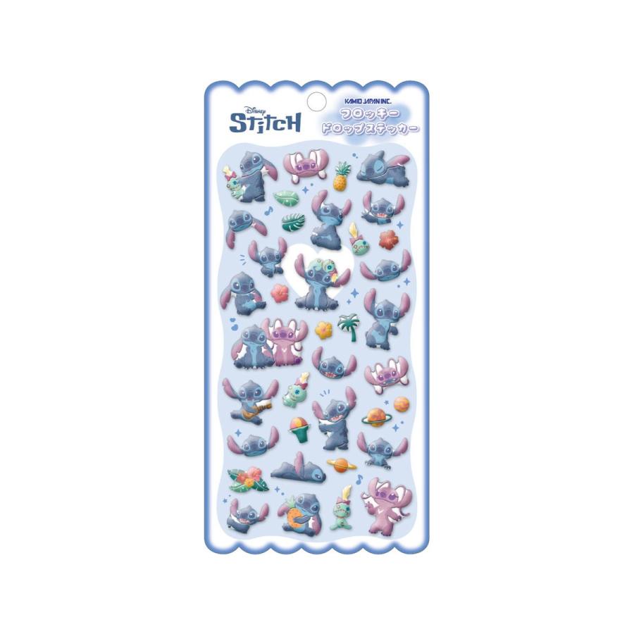 スティッチのフロッキードロップステッカー