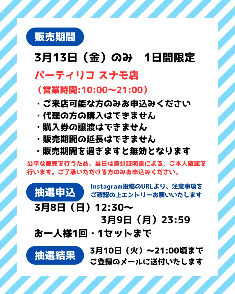 抽選の概要・イベントをまとめた画像