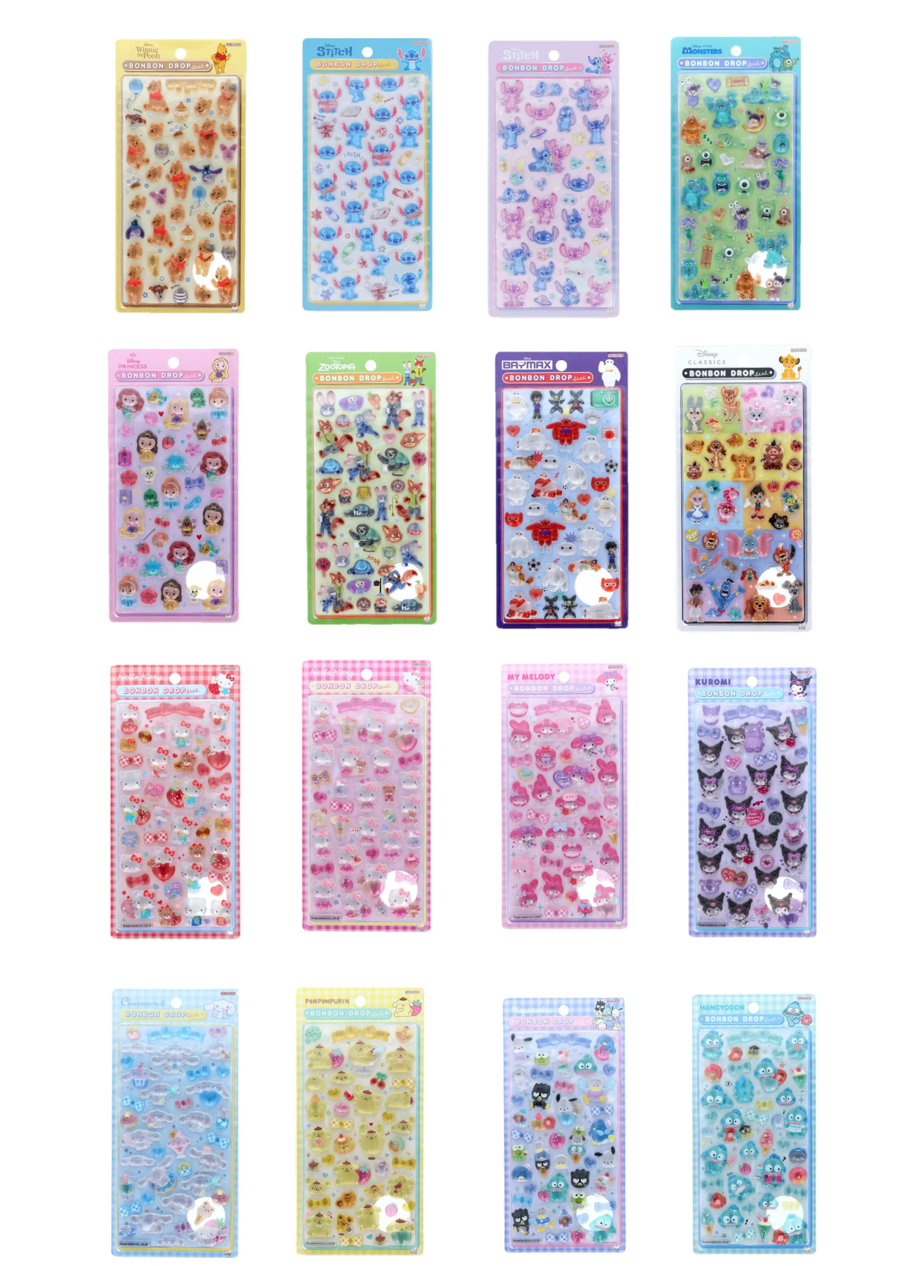 当選したら購入できるシールの一覧