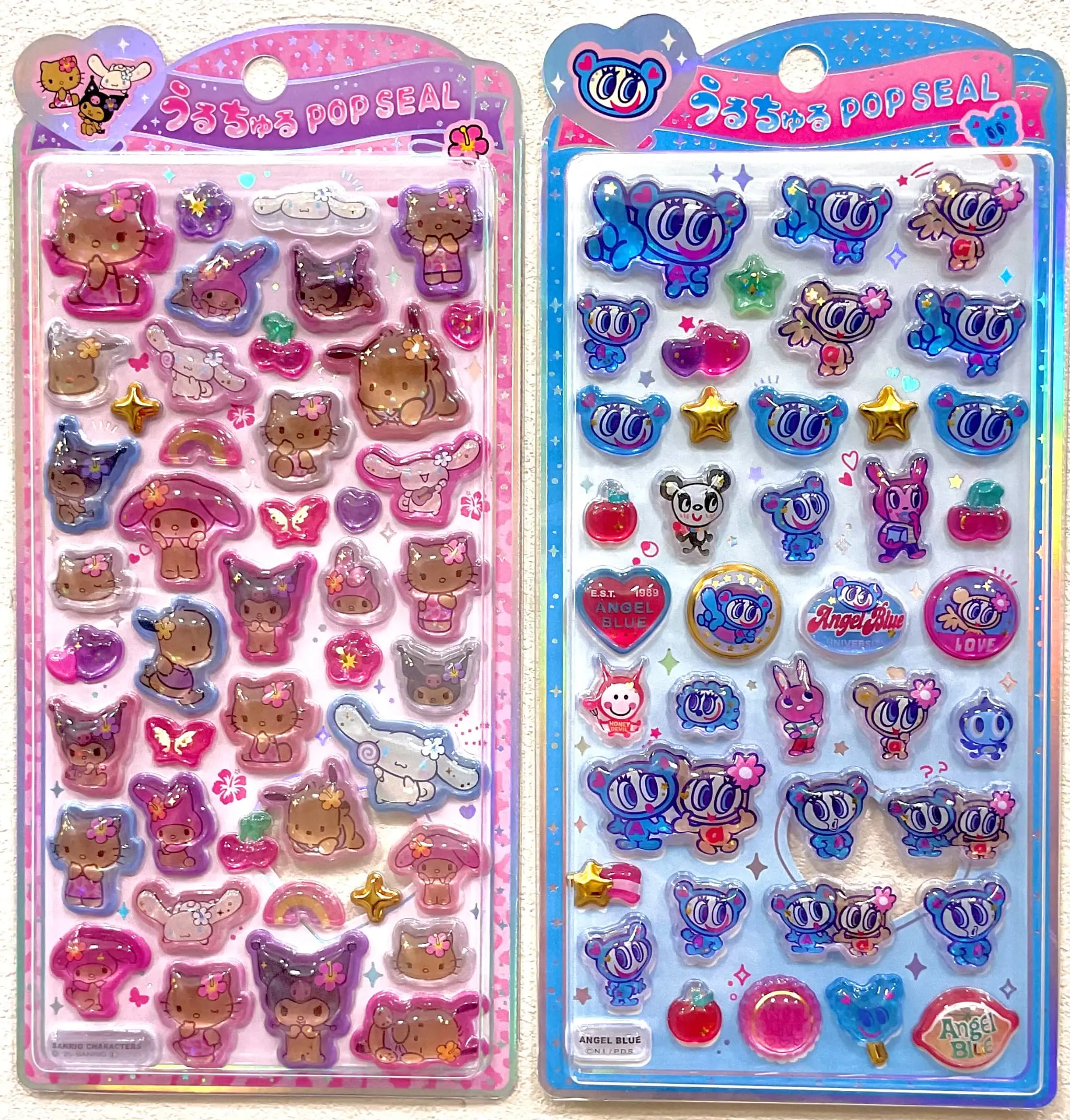 うるちゅるPOPシール  エンジェルブルー＆サンリオ日焼けサマーの画像