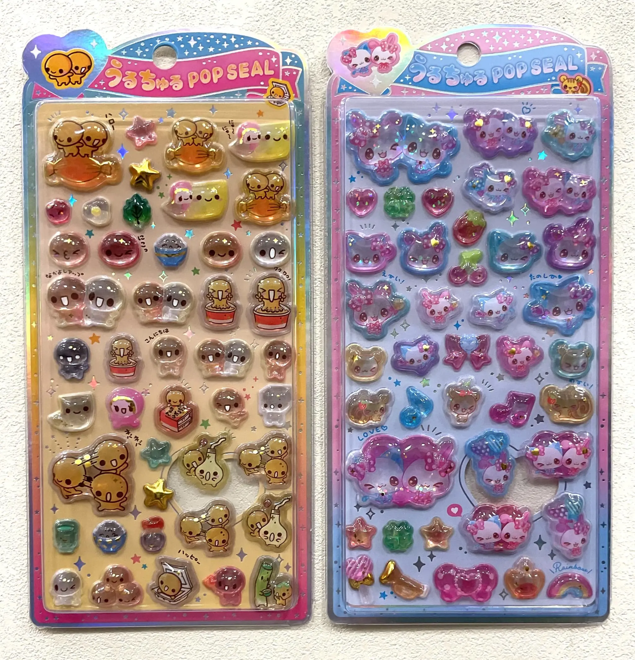 当選したら購入できるうるちゅるPOPシール なっとうちゃん、まじかるみゅちゃんの画像