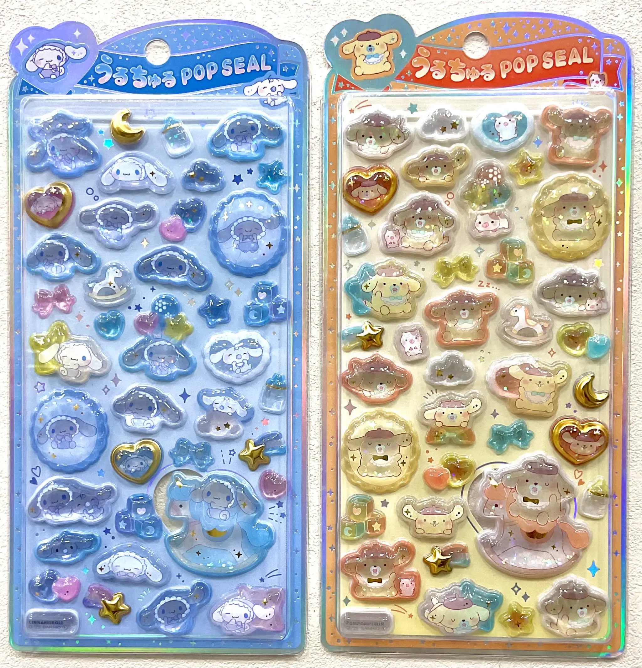 当選したら購入できるサンリオ　うるちゅるPOPシール シナモロール　ベイビー、ポムポムプリン　ベイビーの画像