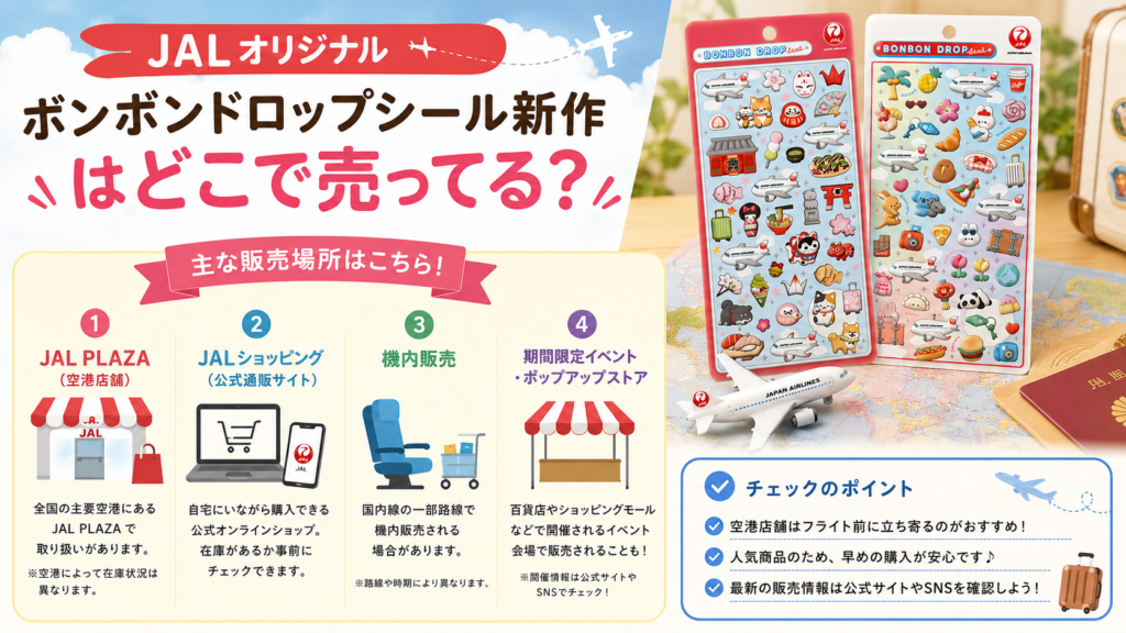 JALオリジナル ボンボンドロップシールの販売店と購入場所まとめ