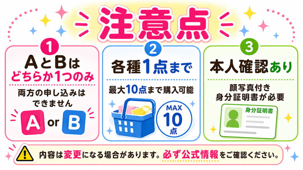 吉祥寺ロフトのボンボンドロップシール抽選販売の注意点をまとめた画像