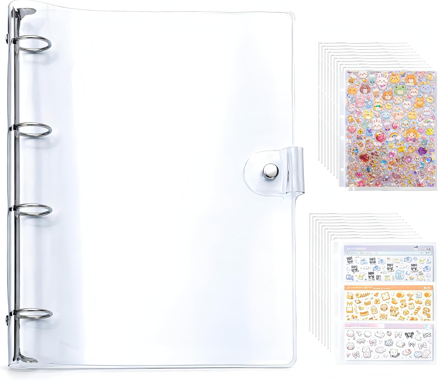 ロッテラッカ 完全透明A4シール帳 リフィル20枚付き