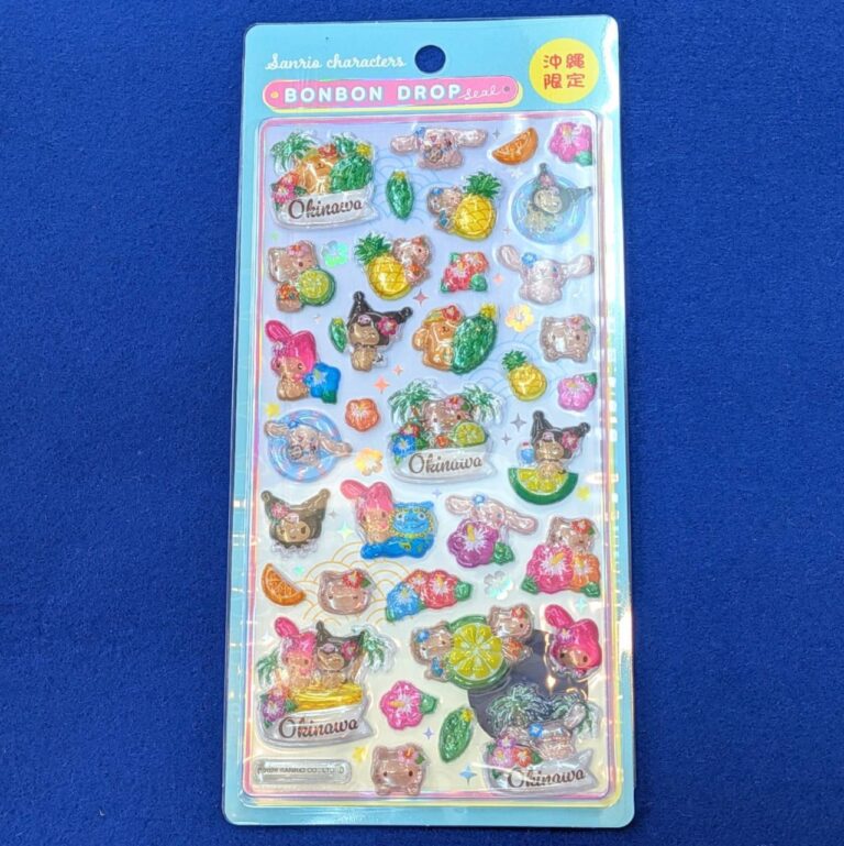 沖縄限定サンリオキャラクターズ ボンボンドロップシールの日焼けデザイン