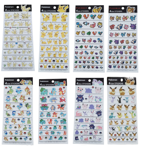 ポケモンの4サイズステッカー(全8種)の商品画像