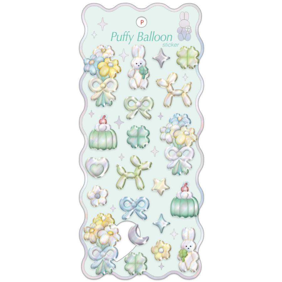クーリアのパフィーバルーンステッカー、フレッシュなグリーンが映える立体的なバルーンシールの画像
