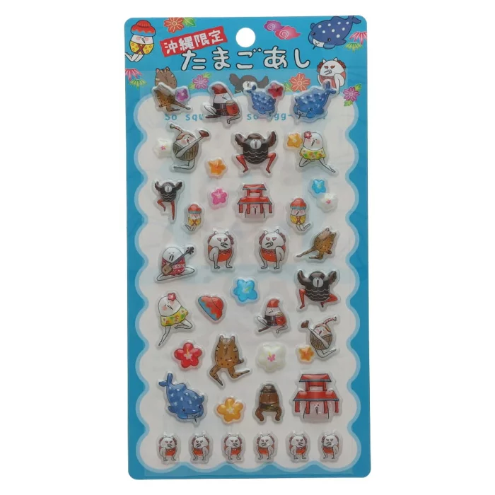 沖縄限定たまごあしぷっくりシール タイプB青色