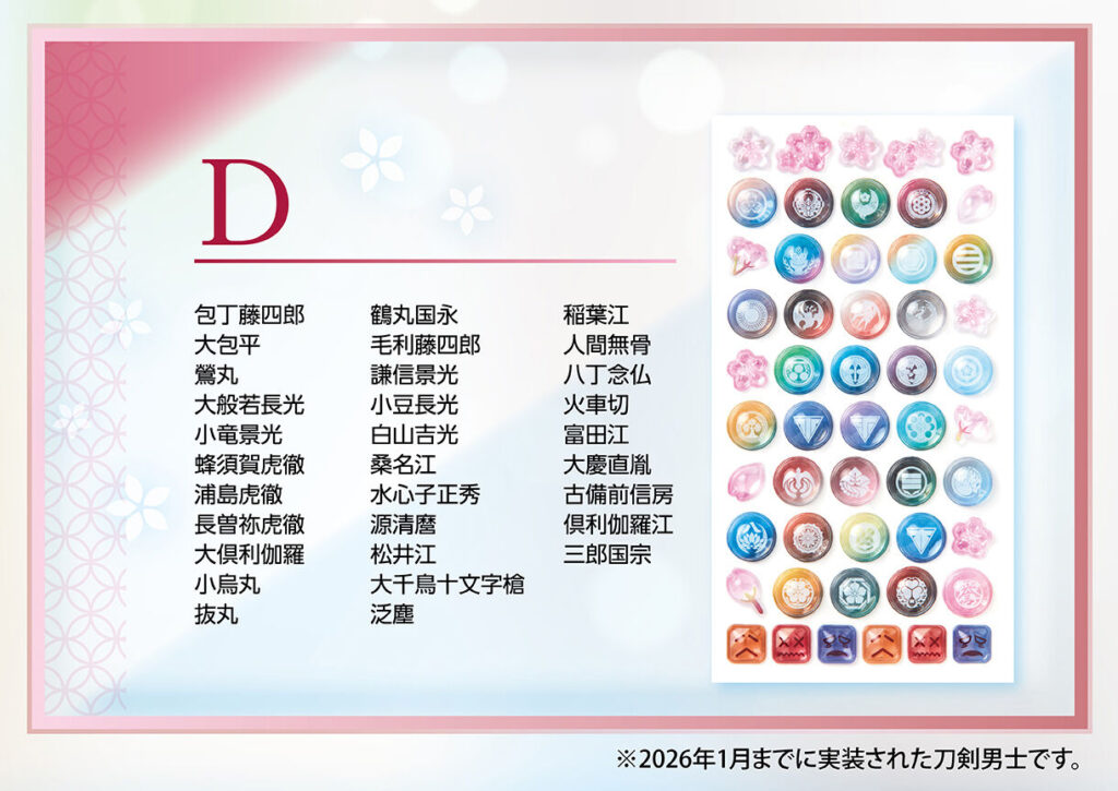 刀剣乱舞ONLINE ボンボンドロップシール D